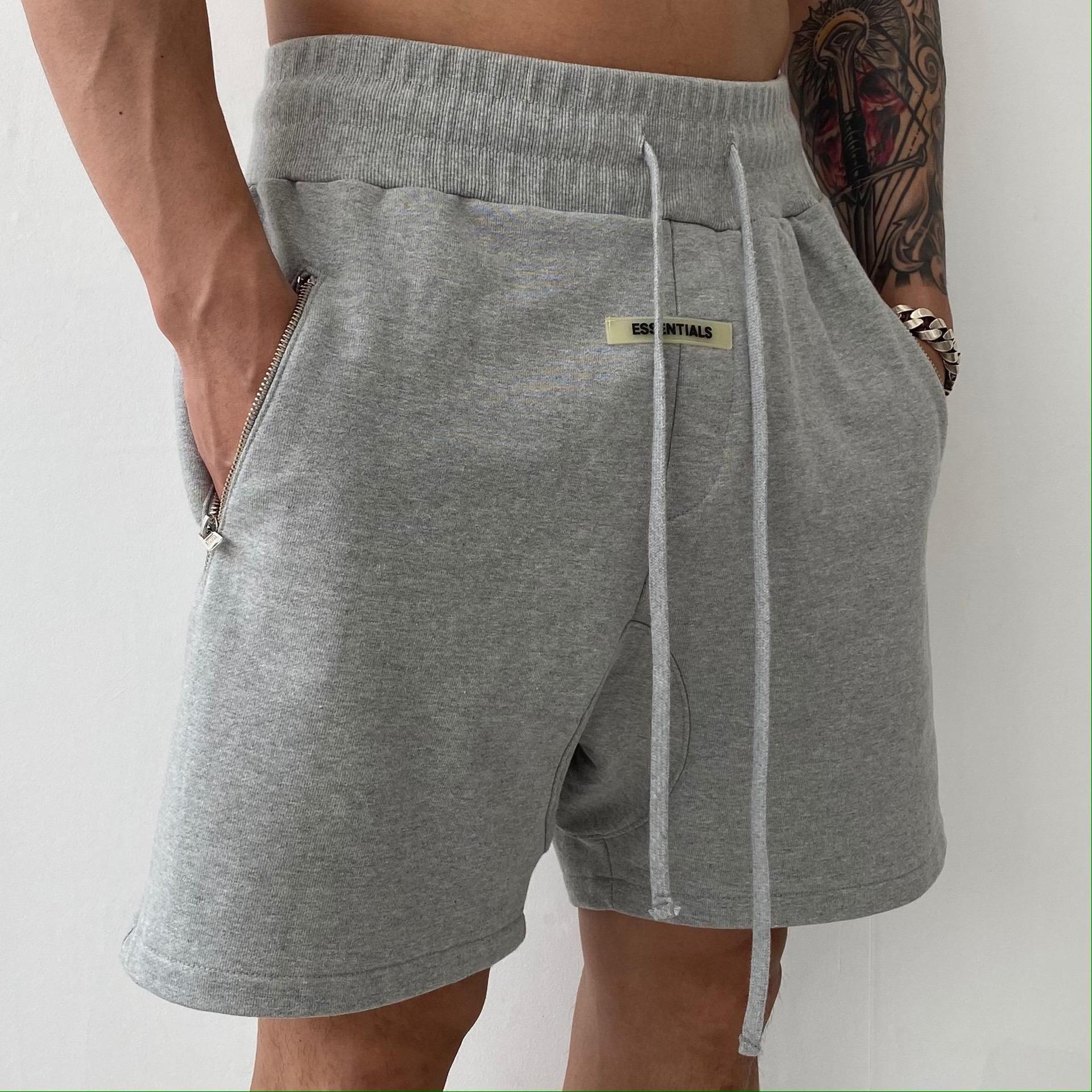 Men Workout Biker Shorts With Zipper Pockets