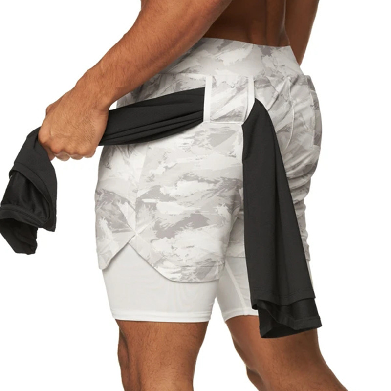 2 In 1 Men Gym Shorts Compression Running Shorts