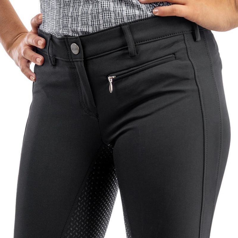 Custom Women's Horse Riding Pants with Zipper Pockets Knee-Patch Equestrian Breeches for Women