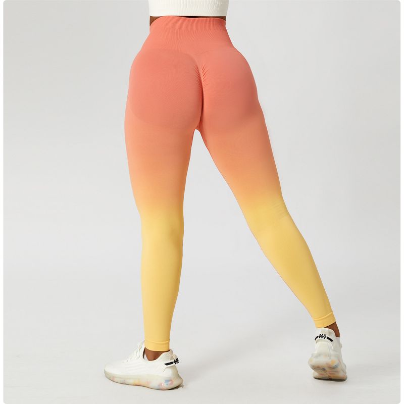 Custom Compression Gym Tights For Plus Size Ombre Seamless Scrunch Leggings