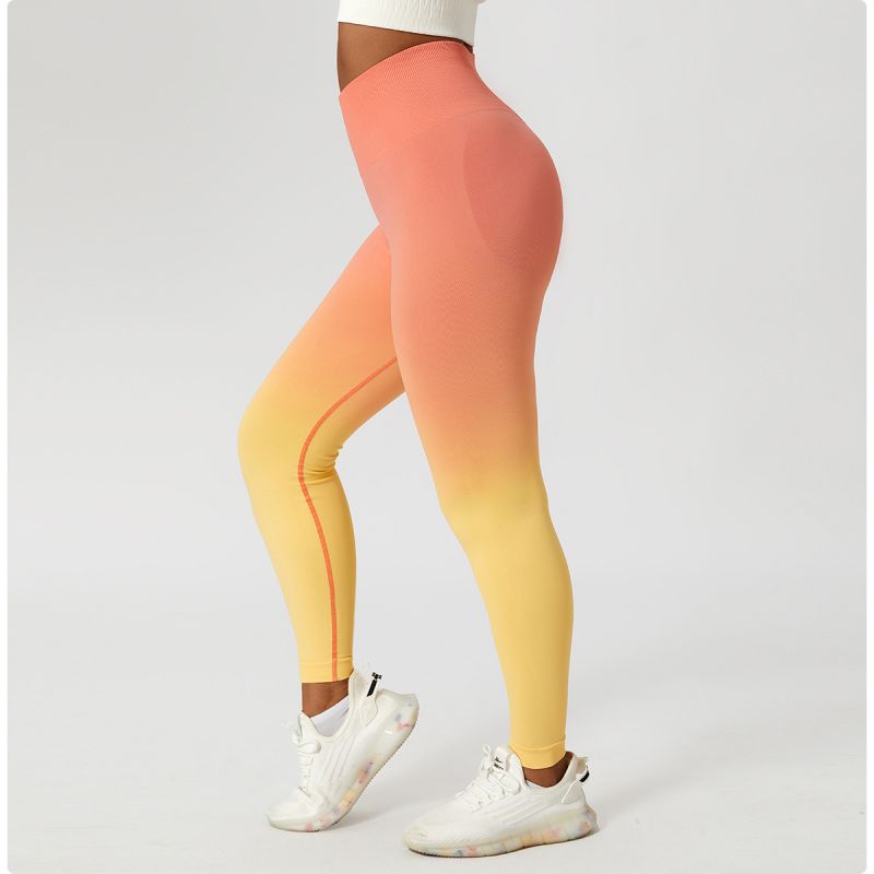 Custom Compression Gym Tights For Plus Size Ombre Seamless Scrunch Leggings