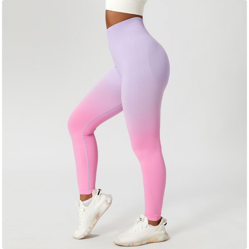 Custom Compression Gym Tights For Plus Size Ombre Seamless Scrunch Leggings