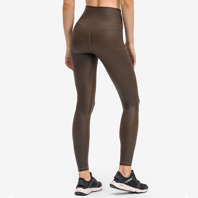 Custom Wholesale Athletic Wear High Waisted Shining Bronzing Yoga Pants