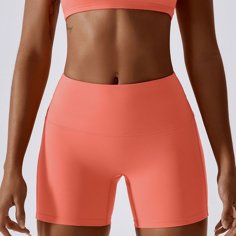 Candy Color Quick Dry Nude Fitness Yoga Shorts