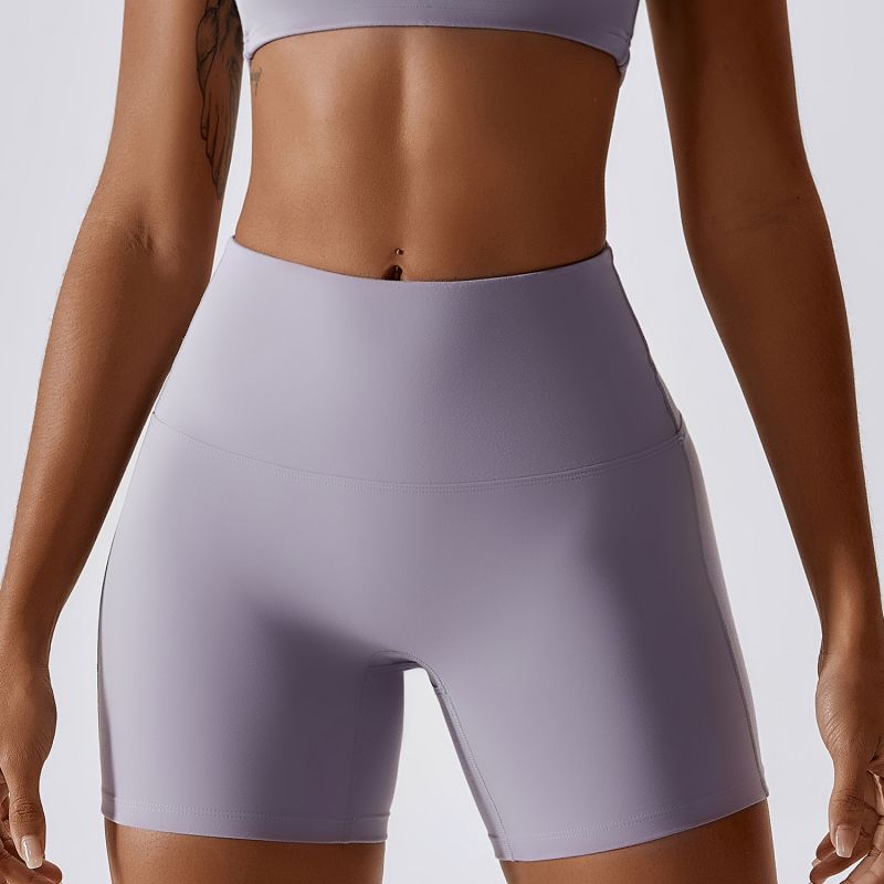 Candy Color Quick Dry Nude Fitness Yoga Shorts