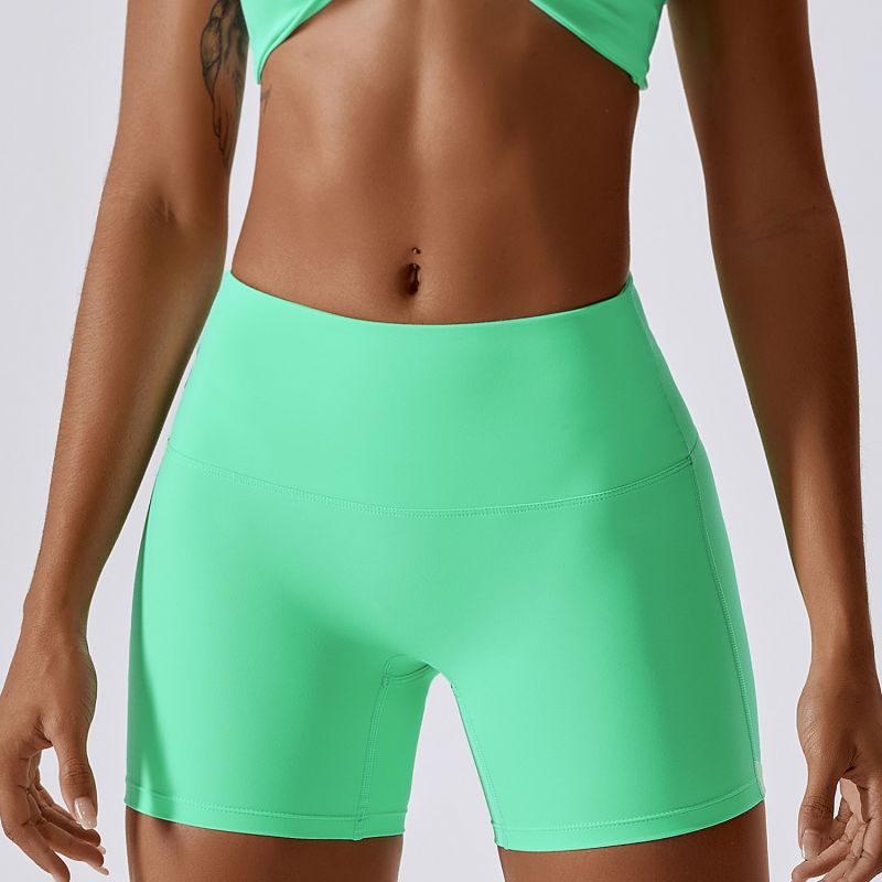 Candy Color Quick Dry Nude Fitness Yoga Shorts