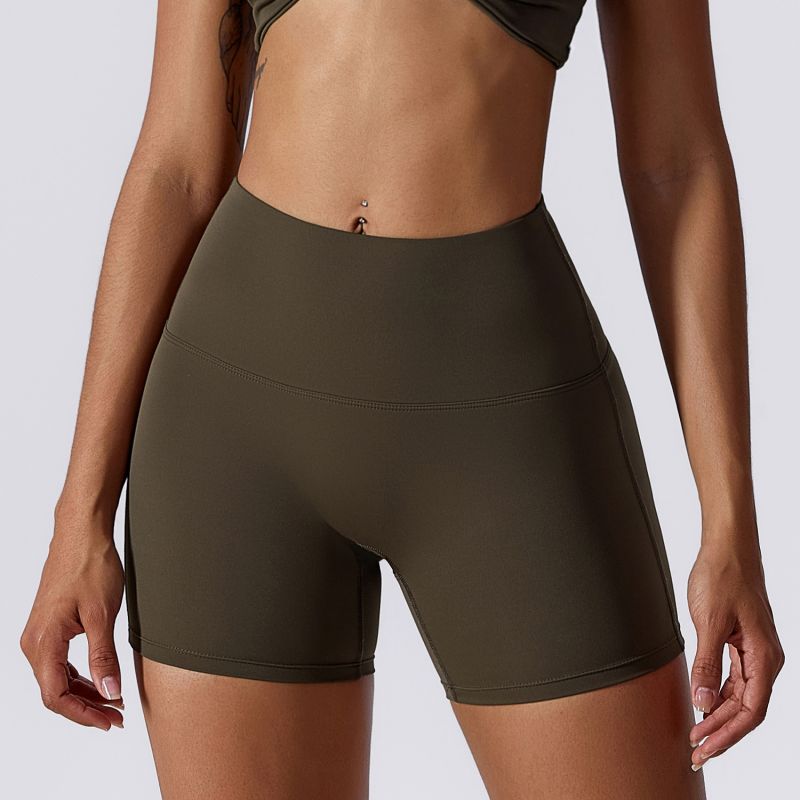 Candy Color Quick Dry Nude Fitness Yoga Shorts