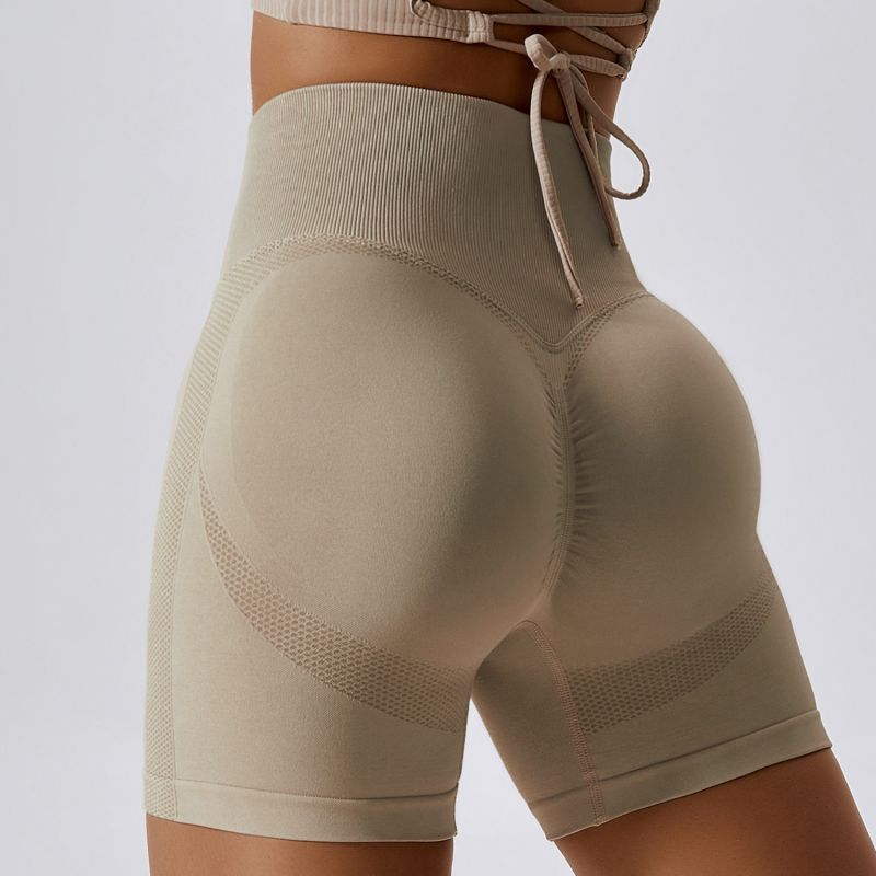 Women's Seamless Peach Hip Lifting High Waist Yoga Shorts