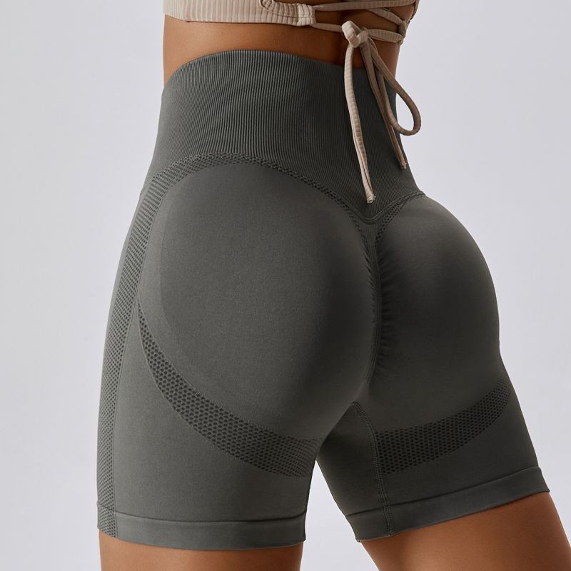 Women's Seamless Peach Hip Lifting High Waist Yoga Shorts