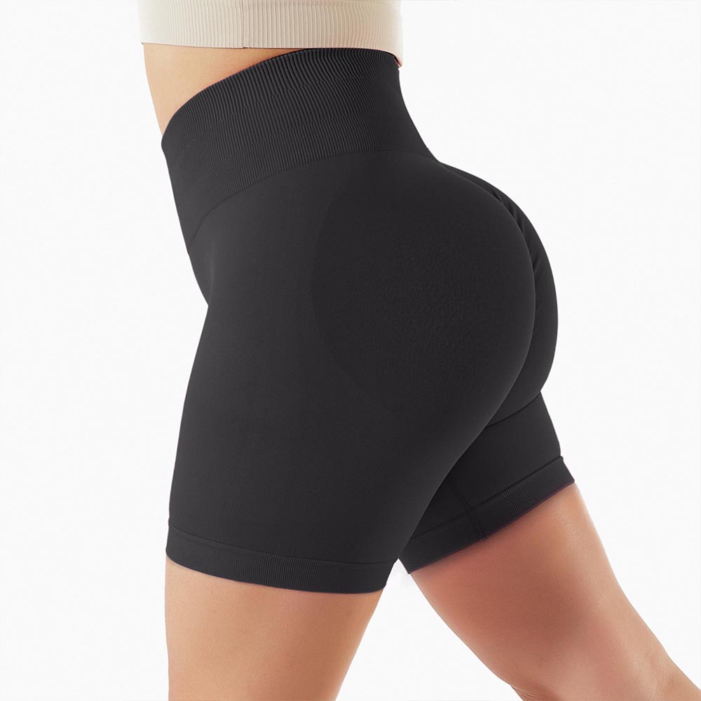 Seamless Yoga Shorts with Butt-Lifting High Waist Compression Running Workout Shorts for Women