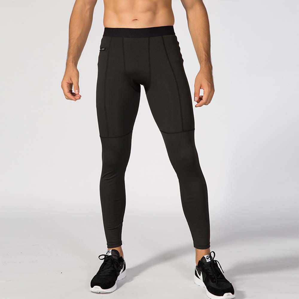 Men's Zippered Pocket Fitness Pants - PRO Running Training Sweat-Wicking Quick-Dry High-Elastic Compression Leggings