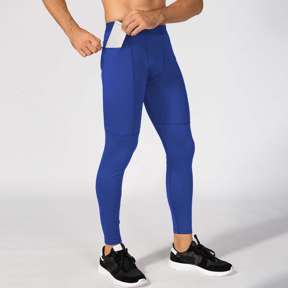 Men's Zippered Pocket Fitness Pants - PRO Running Training Sweat-Wicking Quick-Dry High-Elastic Compression Leggings