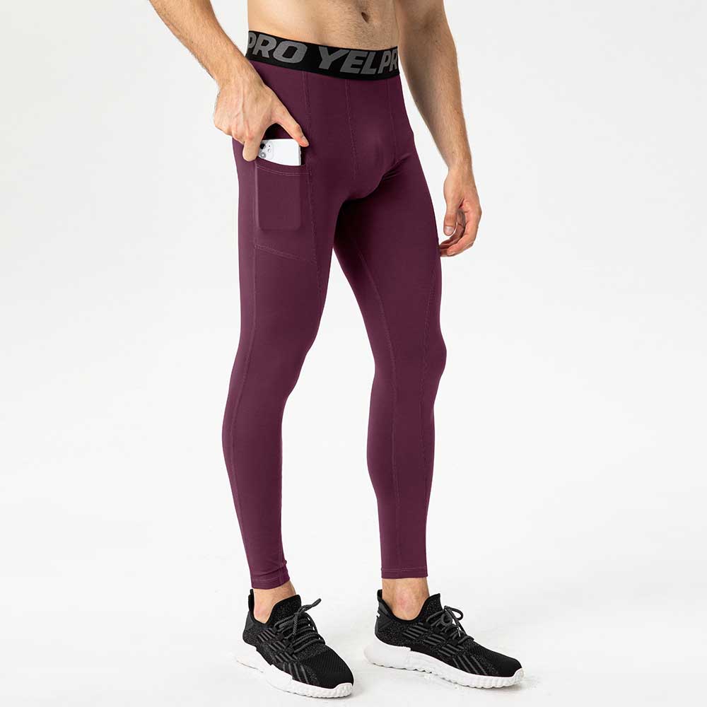 Men's Fitness Pants with Pockets - PRO Running Training Athletic Elastic Sweat-Wicking Quick-Dry Compression Leggings