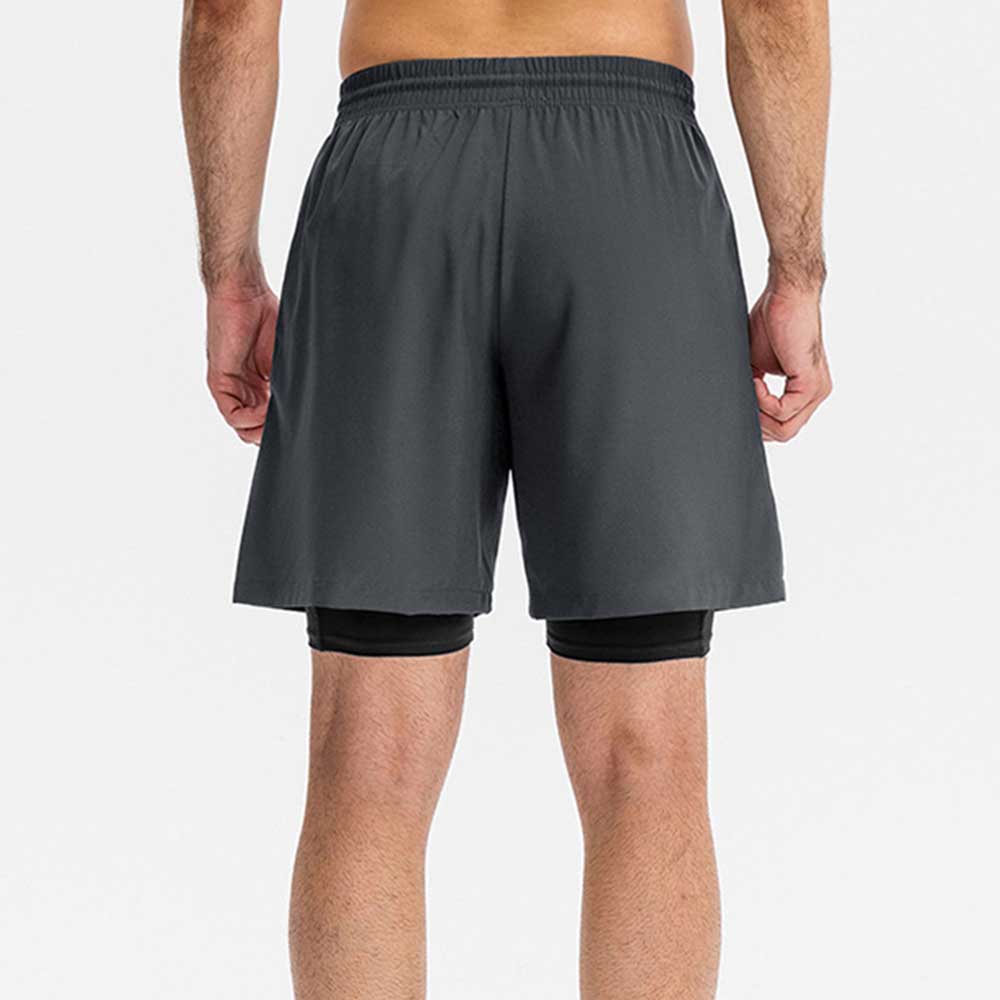 Men's Two-Layered Compression Training Shorts - High-Elastic Quick-Dry Sports Pants