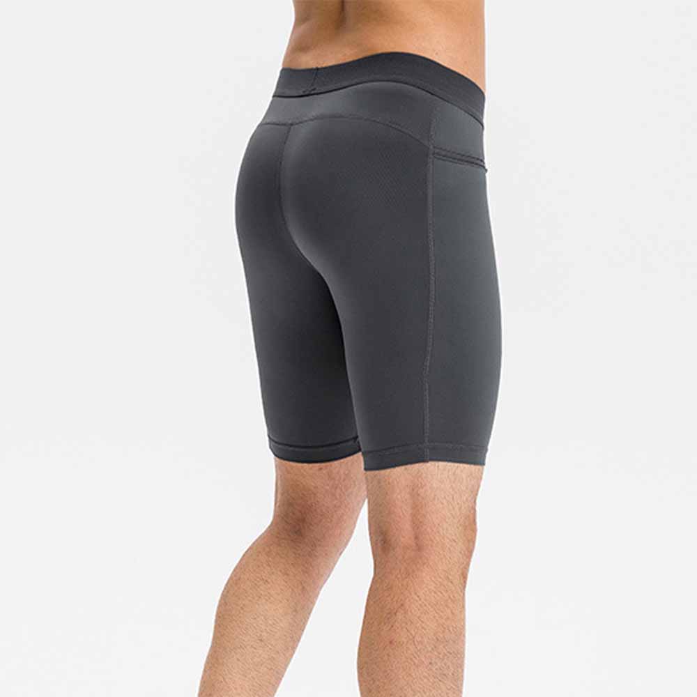 Men's Compression Fitness Shorts with Zipper Pocket - PRO Elastic Sweat-Wicking Quick-Dry Running Training Shorts