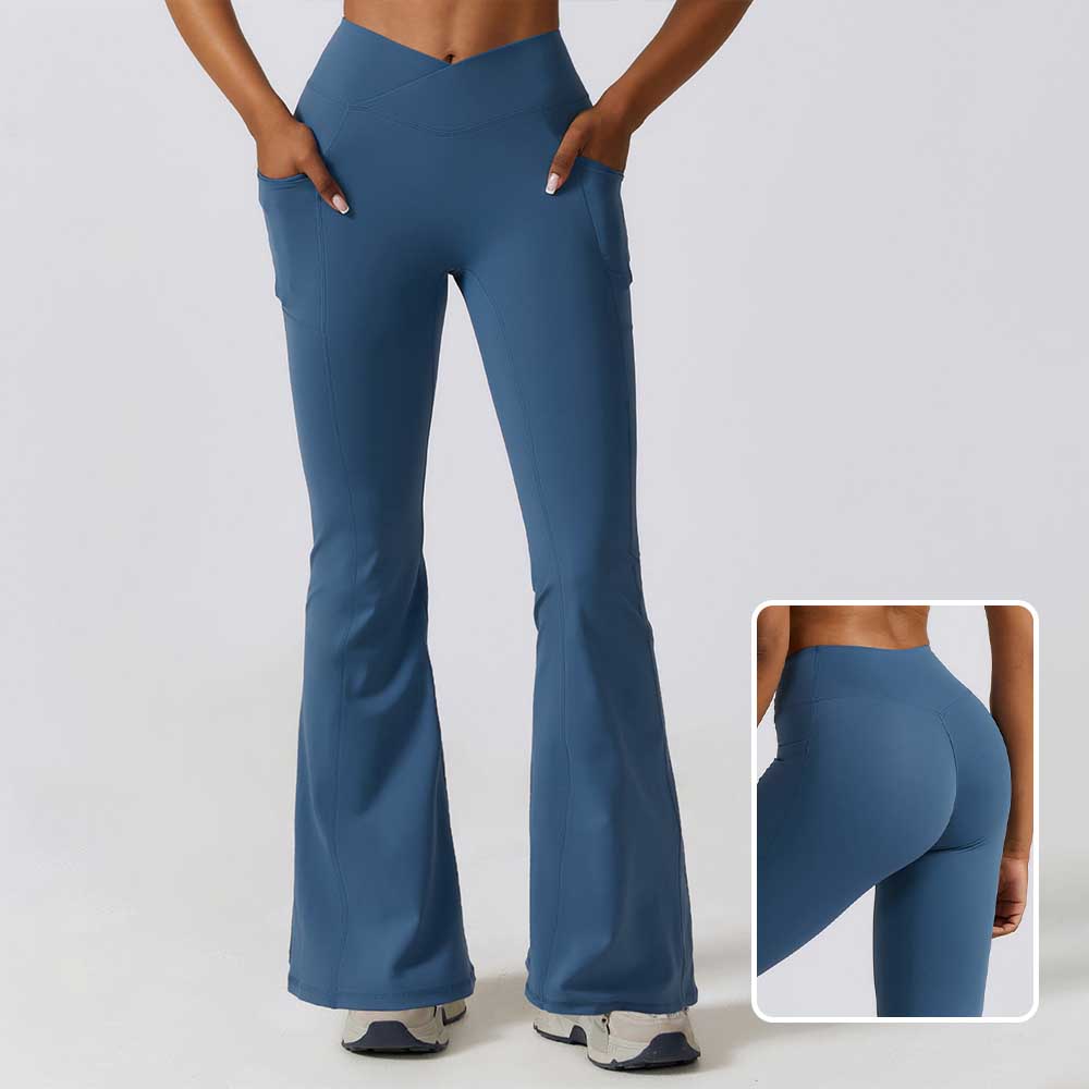 Women Casual Wide-Leg Butt-Lifting Yoga Flare Pants - High-Waisted Naked Feel Dance and Sports Pants