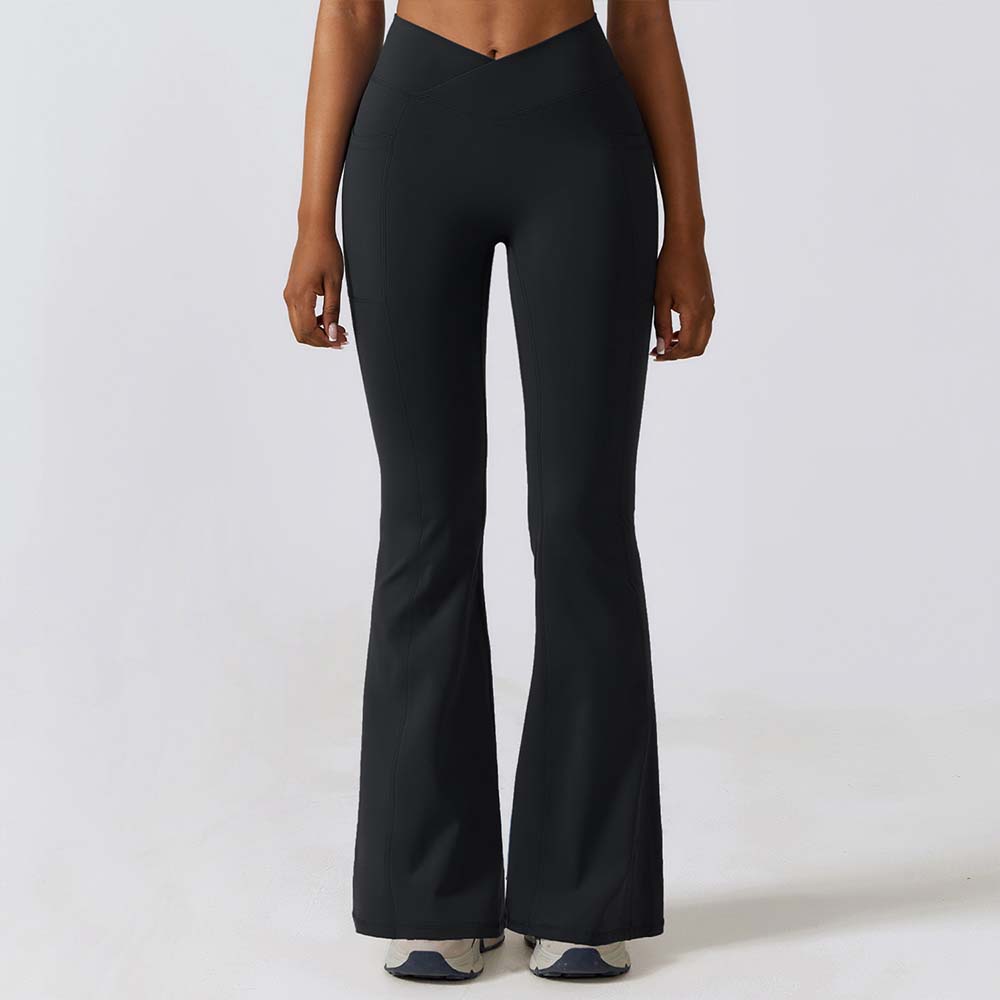 Women Casual Wide-Leg Butt-Lifting Yoga Flare Pants - High-Waisted Naked Feel Dance and Sports Pants