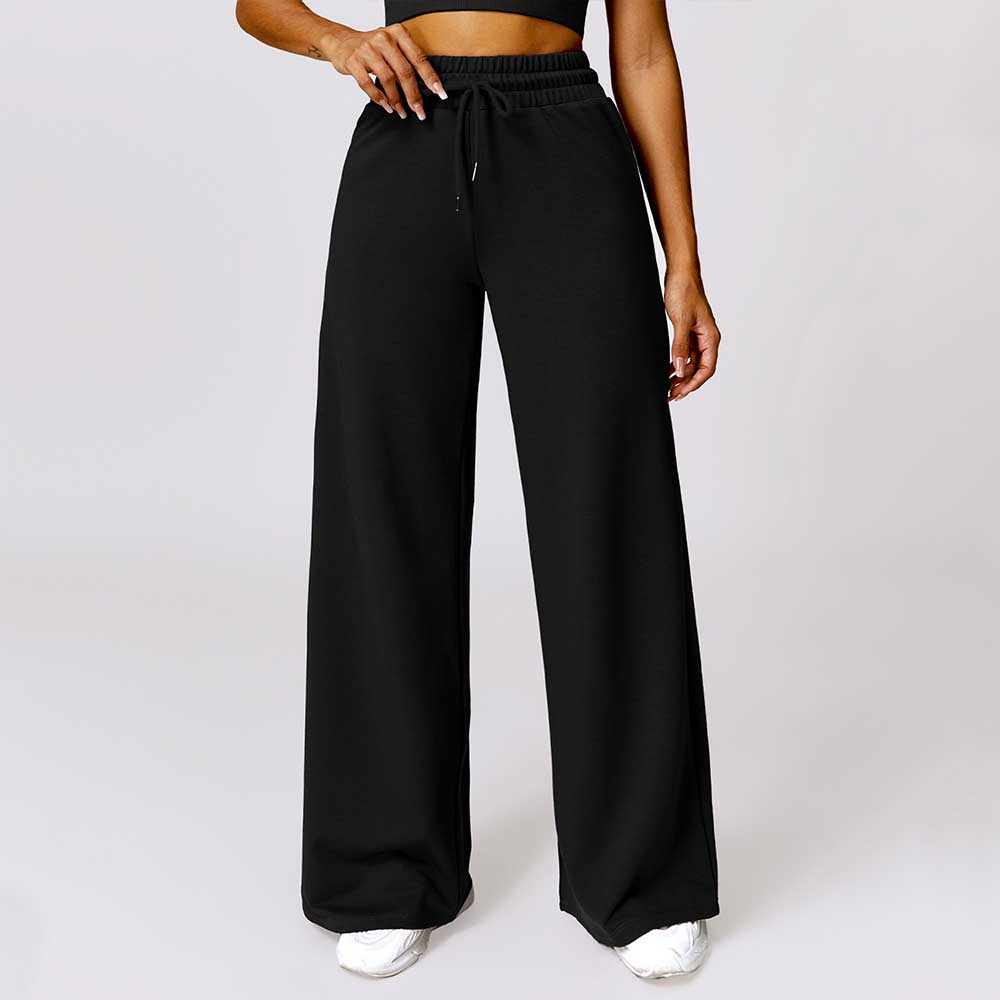 Women Sporty Casual Sweatpants Warm Loose-Fit High-Waisted Outdoor Wide-Leg Pants