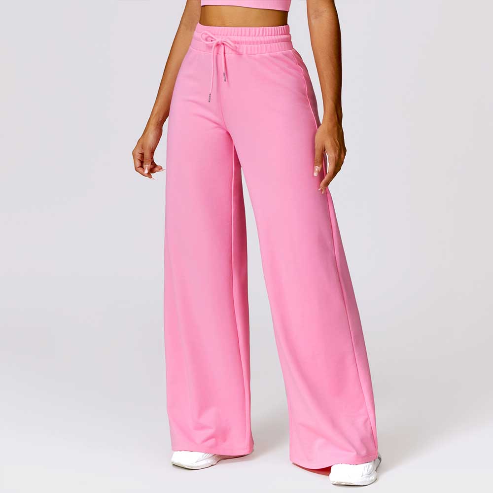 Women Sporty Casual Sweatpants Warm Loose-Fit High-Waisted Outdoor Wide-Leg Pants