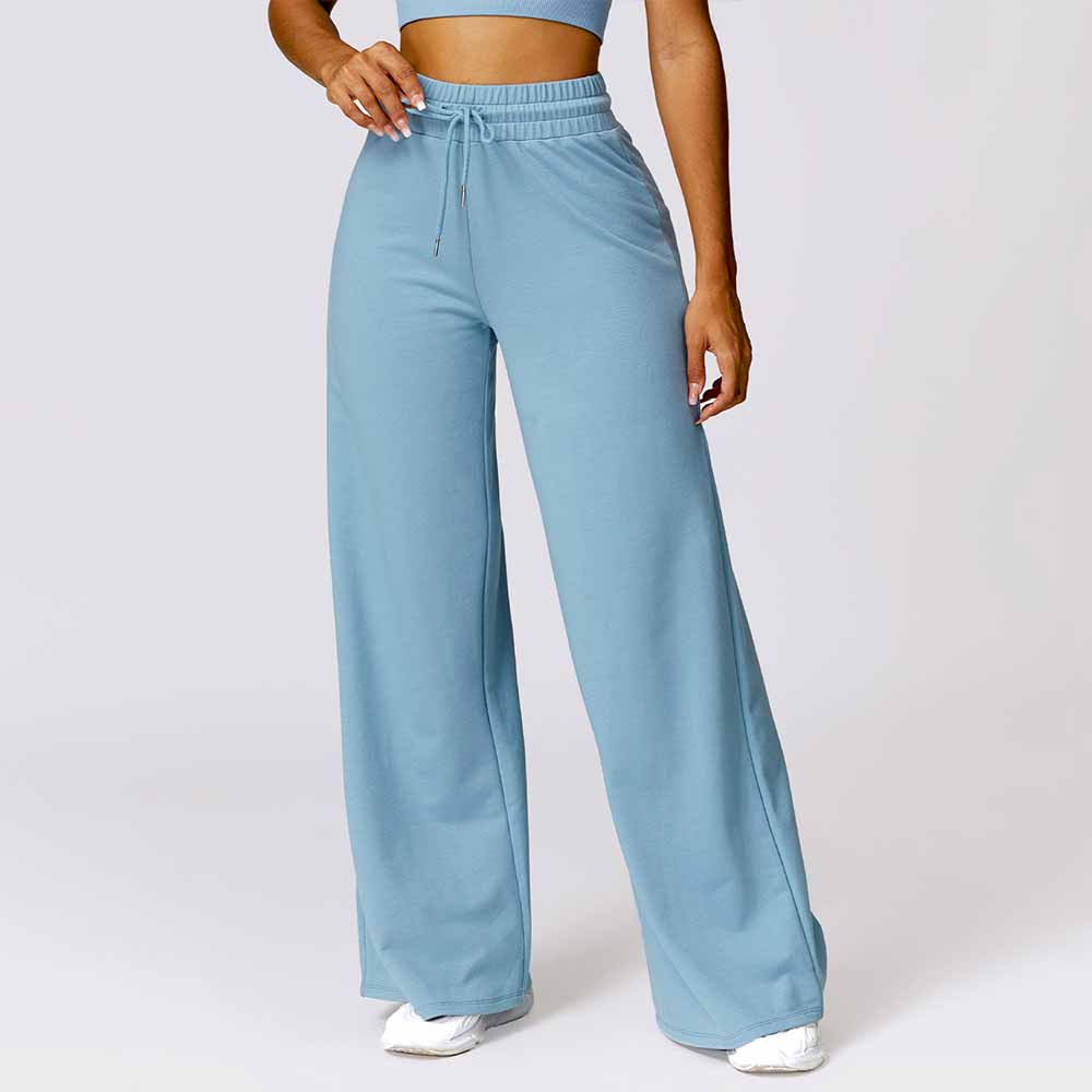 Women Sporty Casual Sweatpants Warm Loose-Fit High-Waisted Outdoor Wide-Leg Pants