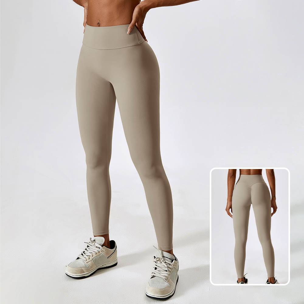 High Waist Elastic Brushed Yoga Pants - Butt-Lifting And Tummy Control Fitness Running Leggings