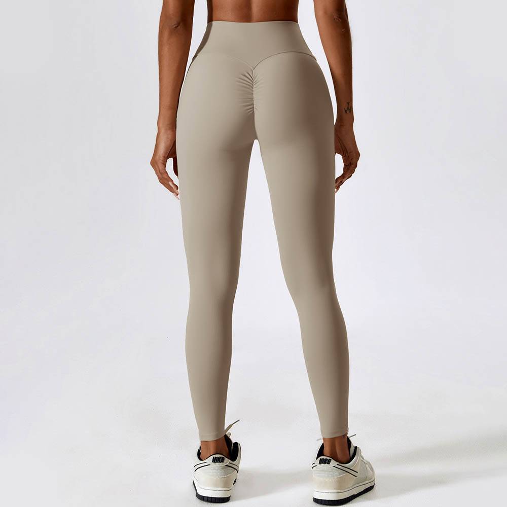 High Waist Elastic Brushed Yoga Pants - Butt-Lifting And Tummy Control Fitness Running Leggings